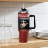40oz Stainless Steel Canyon Cup w/ Straw, US Marine Corps - US Military Home