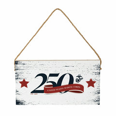 US Marine Corps, 250th Anniversary Wood Wall Sign, 6x11 - US Military