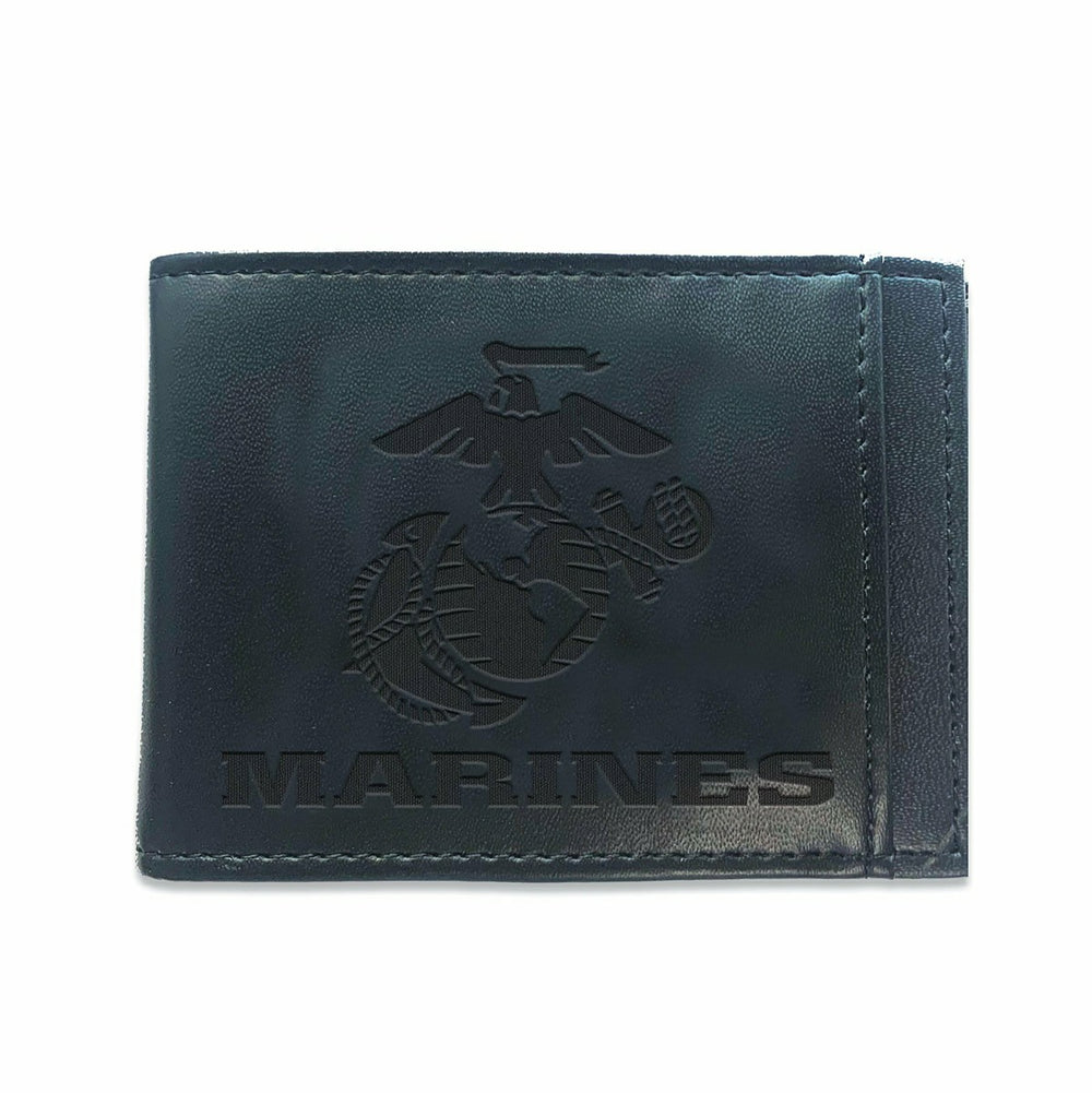 US Marine Corps Black Front Pocket Wallet with RFID Blocking - US Military Home