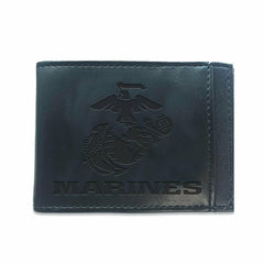 US Marine Corps Black Front Pocket Wallet with RFID Blocking - US Military Home