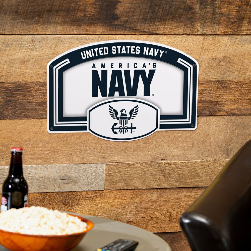 US Navy USA Stamped Steel Wall Sign, 11" x 17" - US Military Home