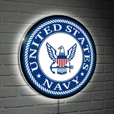 US Navy Military Round LED Wall Decor - US Military Home
