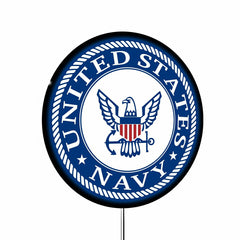US Navy Military Round LED Wall Decor - US Military Home