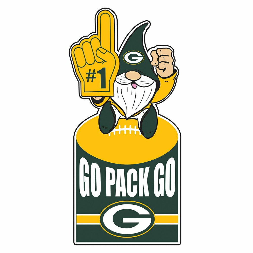 Green Bay Packers Gnome Metal Sign 10"L x 30"H - Home NFL