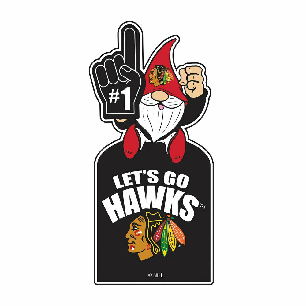 Chicago Blackhawks Gnome Metal Sign 10"L x 30"H - Home NHL