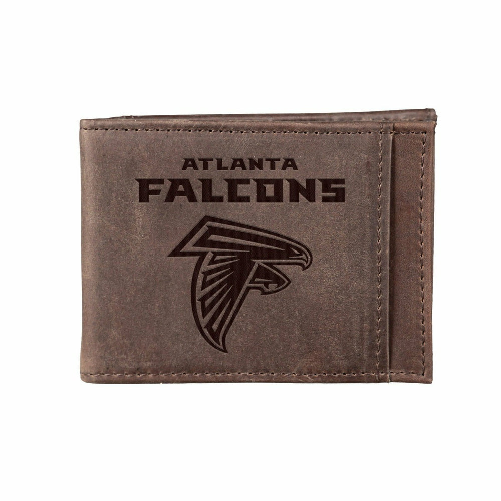 Front Pocket Wallet w/ RFID Blocking, Atlanta Falcons, Brown - NFL Home