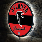 Atlanta Falcons NFL Football Large Round Vintage Edgelite LED Decor - NFL Home