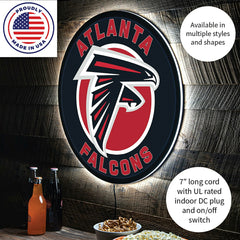 LED Wall Decor, Round, Atlanta Falcons - NFL Home
