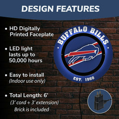 Buffalo Bills, Metal Lite, Round - NFL