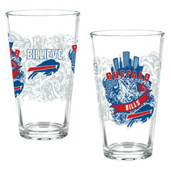 Buffalo Bills 16oz Glass pint, Set of 2 - NFL Home
