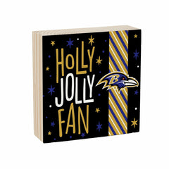Baltimore Ravens Block, Holiday, 6x6 - NFL Home