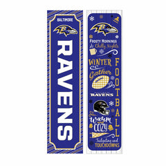46" Double Sided Leaner, Baltimore Ravens, Winter Seasonal - NFL Home