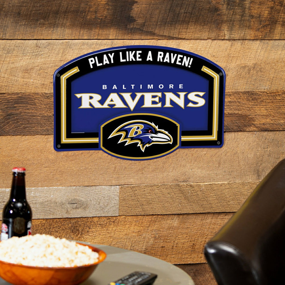 Baltimore Ravens USA Embossed Steel Wall Sign, 11" x 17" - NFL Home