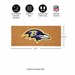 Baltimore Ravens Extra Large Full Color Coir Mat, 60"x24" - NFL