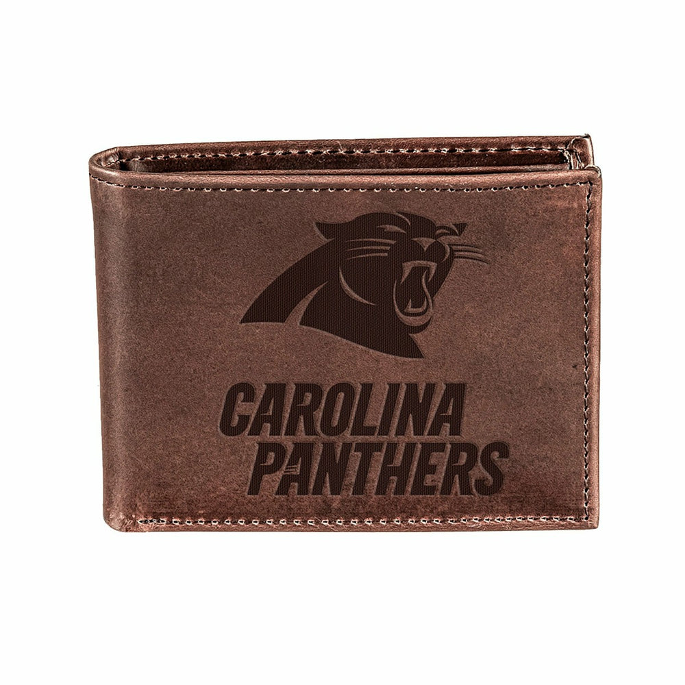 Carolina Panthers, Bi-Fold Wallet, Brown, CH, 100% Genuine Leather - NFL Home