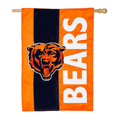 Double-Sided Embellished NFL Team Pride Applique House Flag, Chicago B - NFL
