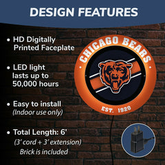 Chicago Bears, Metal Lite, Round - NFL