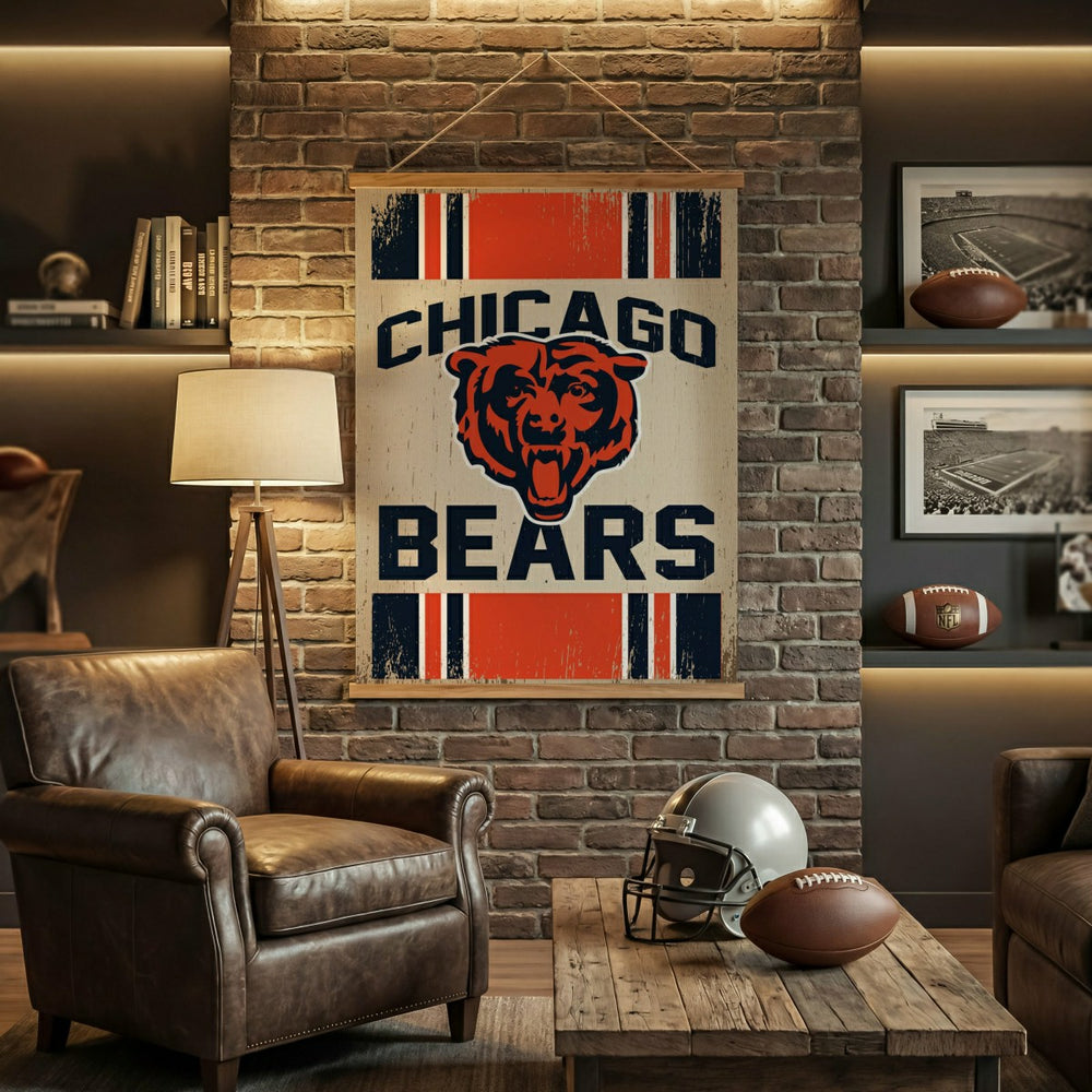 Chicago Bears, Canvas Wall Tapestry, Large, 54x36 - NFL Home