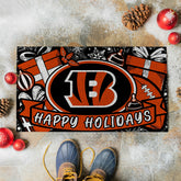 Cincinnati Bengals Holiday PVC Mat, 28"x16" - NFL