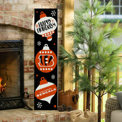 Cincinnati Bengals 47" Double Sided Leaner, Christmas - NFL Home