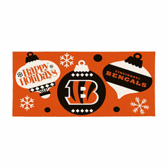 Cincinnati Bengals Holiday Flocked Coir Sassafras Switch Mat, 22"x10" - NFL