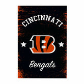 Cincinnati Bengals Wood Wall Sign, 16x24 - NFL Home