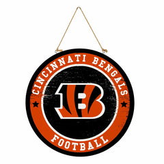 Cincinnati Bengals Round Door Décor with Hanging Rope, 18x18 - NFL Home