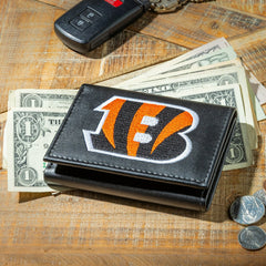Cincinnati Bengals Black Tri-Fold Embroidered Wallet w/ RFID Blocking - NFL Home