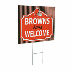 Cleveland Browns Coroplast Yard Sign, "Fans Welcome" - NFL Home