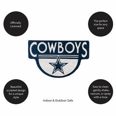 NFL Shaped Coir Door Mat, Cowboys - NFL