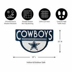 NFL Shaped Coir Door Mat, Cowboys - NFL