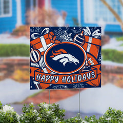 Denver Broncos Yard Sign, Holiday - NFL Home