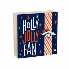 Denver Broncos Block, Holiday, 6x6 - NFL Home