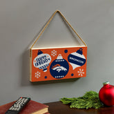 Denver Broncos Holiday Wood Wall Sign, 6x11 - NFL Home