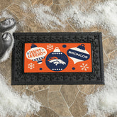 Denver Broncos Holiday Flocked Coir Sassafras Switch Mat, 22"x10" - NFL