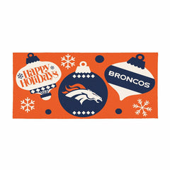Denver Broncos Holiday Flocked Coir Sassafras Switch Mat, 22"x10" - NFL