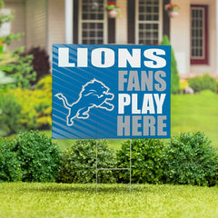 Detroit Lions Coroplast Yard Sign "Fans Play Here" - NFL Home