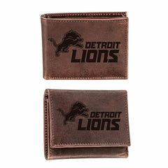 Detroit Lions, Bi-Fold and Tri-Fold Wallet Gift Set, Brown - NFL Home