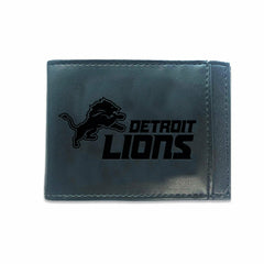 Front Pocket Wallet w/ RFID Blocking, Detroit Lions, Black - NFL Home