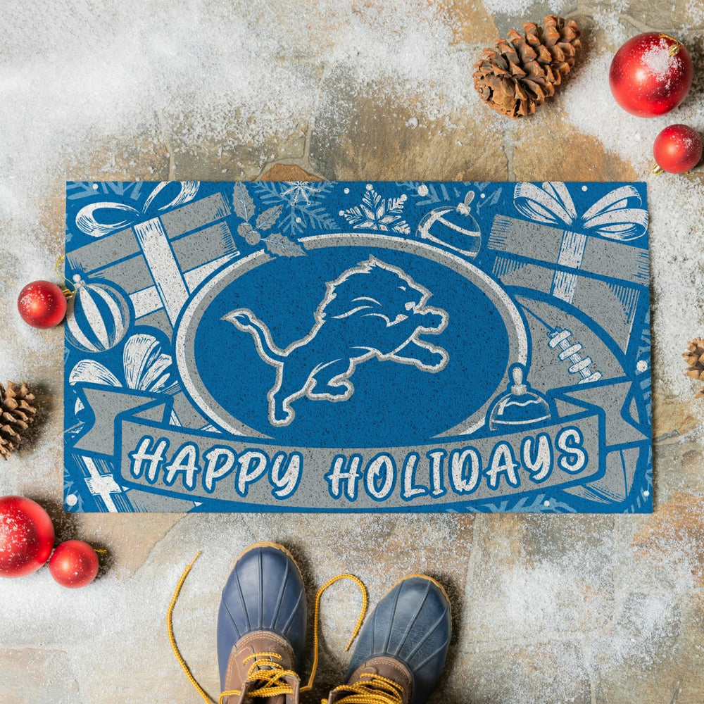 Detroit Lions Holiday PVC Mat, 28"x16" - NFL