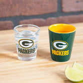 Green Bay Packers 4-Piece Ceramic and Glass 2oz. Shot Glass Set - NFL Home