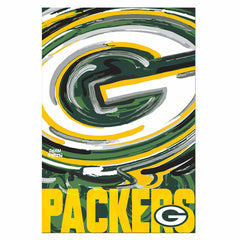 Green Bay Packers Justin Patten Logo Suede Garden Flag - NFL