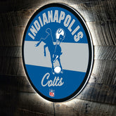 Indianapolis Colts NFL Football Large Round Vintage Edgelite LED Decor - NFL Home