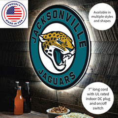 LED Wall Decor, Round, Jacksonville Jaguars - NFL Home