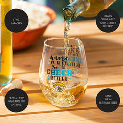 Jacksonville Jaguars, 17oz Boxed Stemless Wine - NFL Home