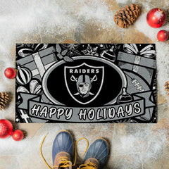 LAS VEGAS RAIDERS Holiday PVC Mat, 28"x16" - NFL