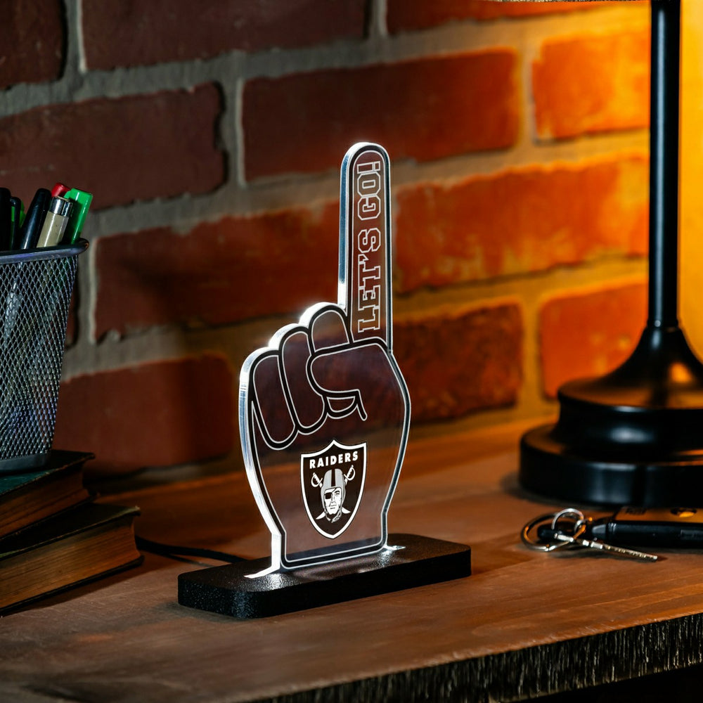 Las Vegas Raiders NFL Football Foam Finger Desklite LED Decor - NFL Home