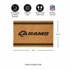 Los Angeles Rams Large One Color Coir Mat, 36"x24" - NFL