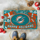 Miami Dolphins Holiday PVC Mat, 28"x16" - NFL