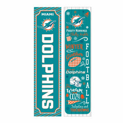 46" Double Sided Leaner, Miami Dolphins, Winter Seasonal - NFL Home